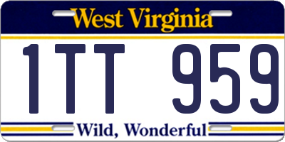 WV license plate 1TT959