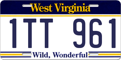 WV license plate 1TT961