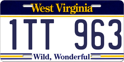 WV license plate 1TT963