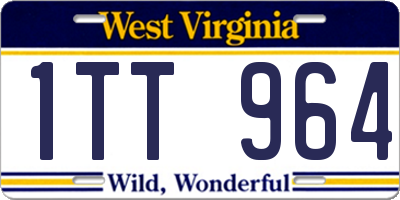 WV license plate 1TT964