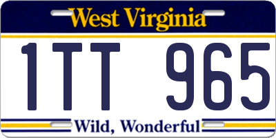 WV license plate 1TT965