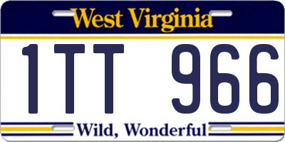 WV license plate 1TT966