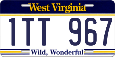 WV license plate 1TT967