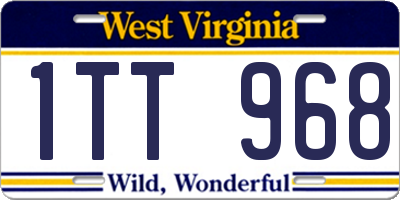 WV license plate 1TT968