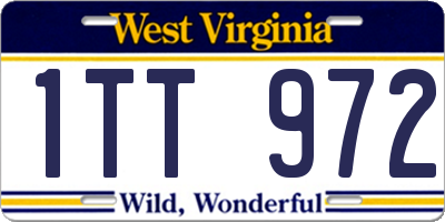 WV license plate 1TT972