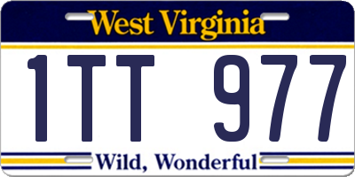 WV license plate 1TT977