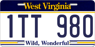 WV license plate 1TT980