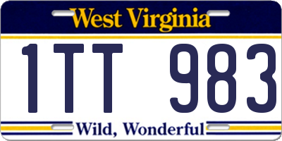 WV license plate 1TT983