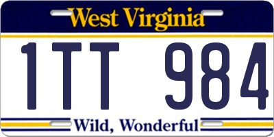 WV license plate 1TT984