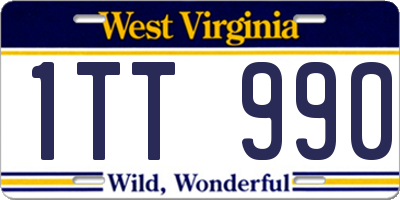 WV license plate 1TT990