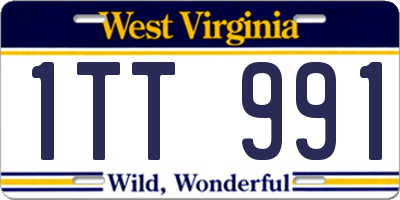 WV license plate 1TT991