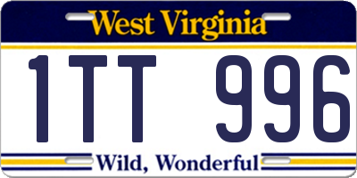WV license plate 1TT996