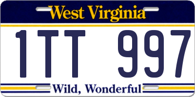 WV license plate 1TT997