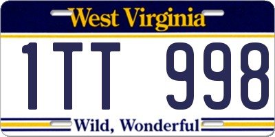 WV license plate 1TT998