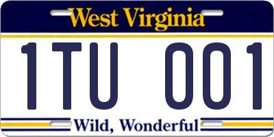 WV license plate 1TU001