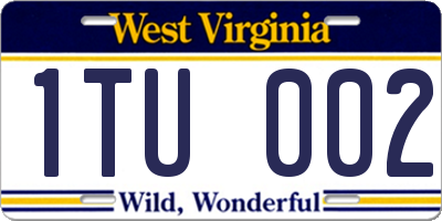 WV license plate 1TU002