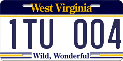 WV license plate 1TU004