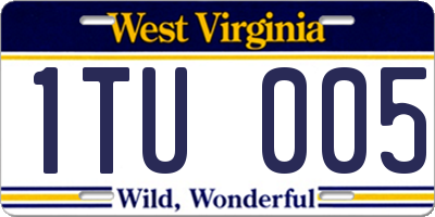WV license plate 1TU005