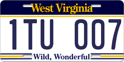 WV license plate 1TU007