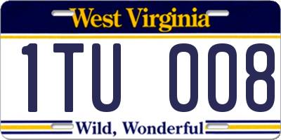 WV license plate 1TU008