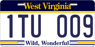 WV license plate 1TU009