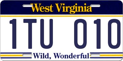 WV license plate 1TU010