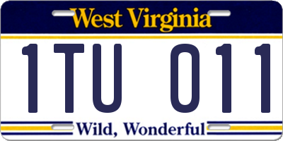 WV license plate 1TU011