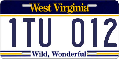 WV license plate 1TU012