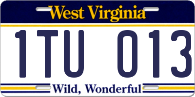 WV license plate 1TU013