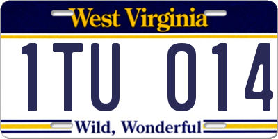 WV license plate 1TU014