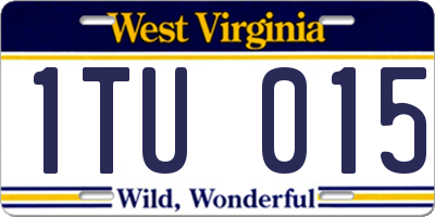 WV license plate 1TU015