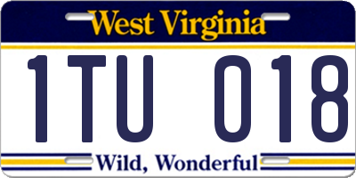 WV license plate 1TU018