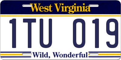 WV license plate 1TU019