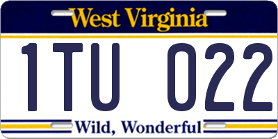 WV license plate 1TU022