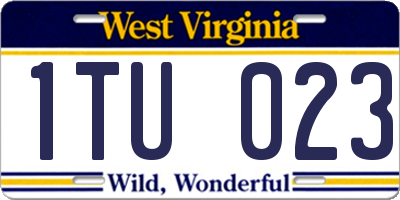 WV license plate 1TU023