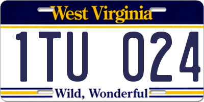 WV license plate 1TU024