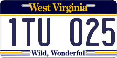 WV license plate 1TU025