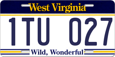 WV license plate 1TU027