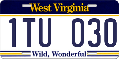 WV license plate 1TU030
