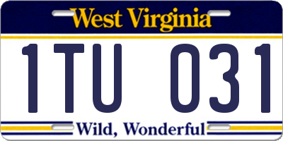 WV license plate 1TU031