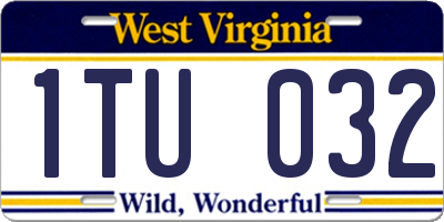 WV license plate 1TU032