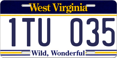 WV license plate 1TU035