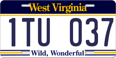 WV license plate 1TU037
