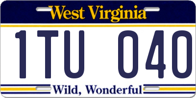 WV license plate 1TU040