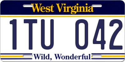 WV license plate 1TU042