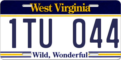 WV license plate 1TU044