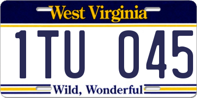 WV license plate 1TU045