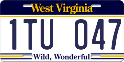 WV license plate 1TU047