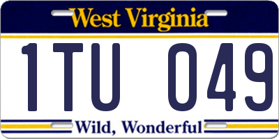 WV license plate 1TU049