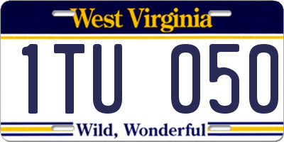 WV license plate 1TU050
